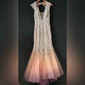 Revamped Couture Jovani ball gown- to a blush pink and lilac purple